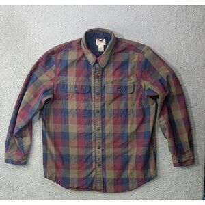 LL Bean Lined Shirt Jacket Mens Large Traditional Fit Shacket Long Sleeve